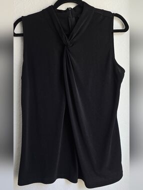 Premise Black Sleeveless Knot-Front Camisole